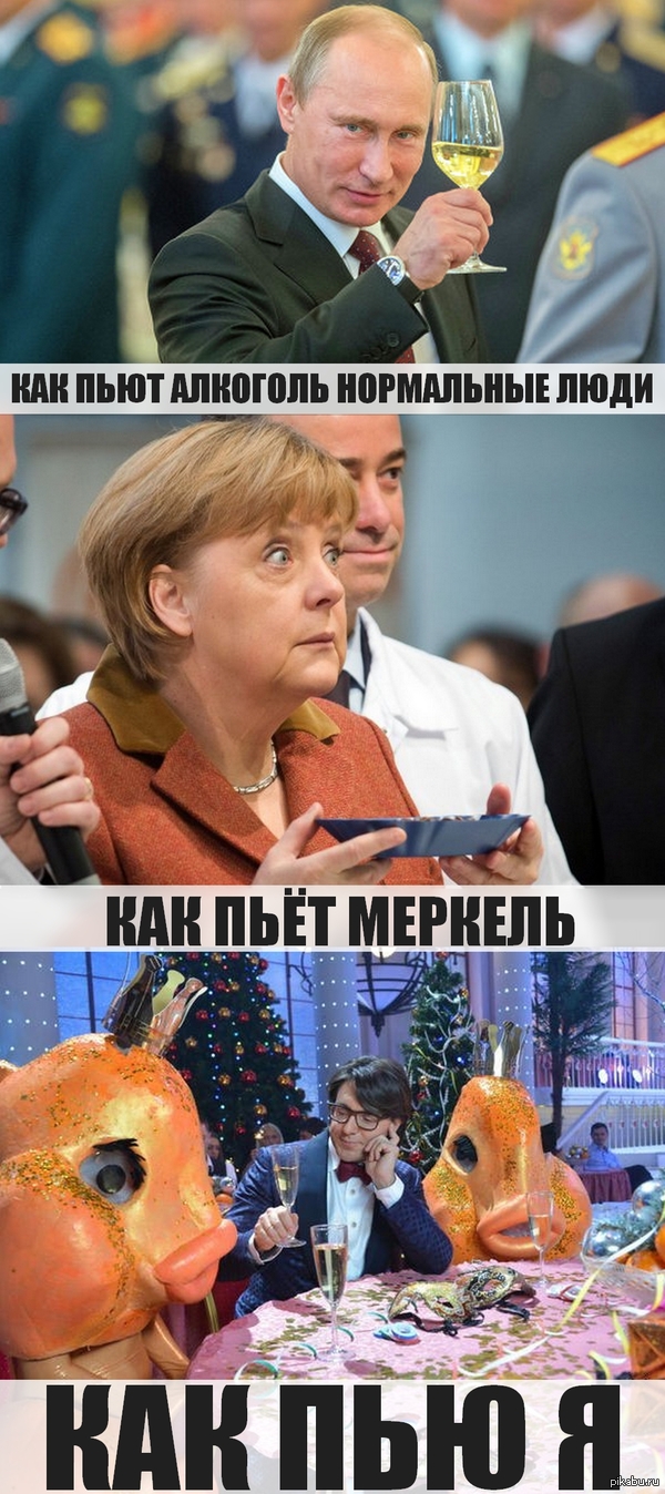 Looking forward to three more weekends in a row. - My, Vladimir Putin, Angela Merkel, Malakhov, Alcohol, May, Weekend, Longpost