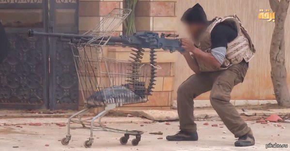 Shopping in Libya - Shopping, Libya, Basket, Machine gun, Twitter