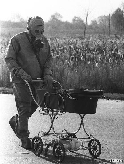 One of the thousands of liquidators of the accident at the 4th power unit of the Chernobyl nuclear power plant. - Chernobyl, the USSR, 1986