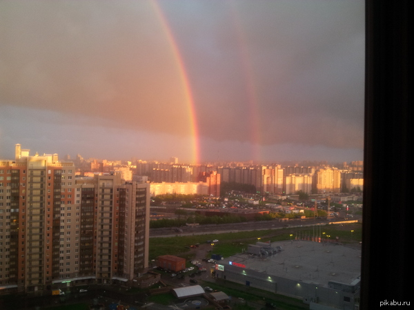 Две радуги, Питер, дождь 23.05.2015