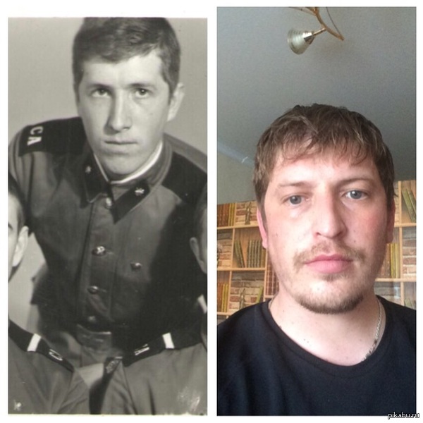 Difference 35 years - Father, A son, The photo, Similarity