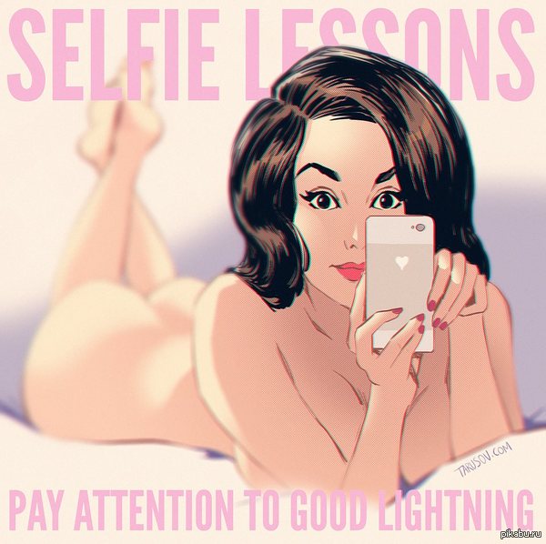 Selfie lessons - NSFW, , , Pin up, , Andrey Tarusov, Art, Selfie