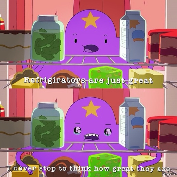 Я, первым делом после того, как приду домой: "Холодильники просто потрясающие. Я не могу перестать думать о том, насколько они потрясающие