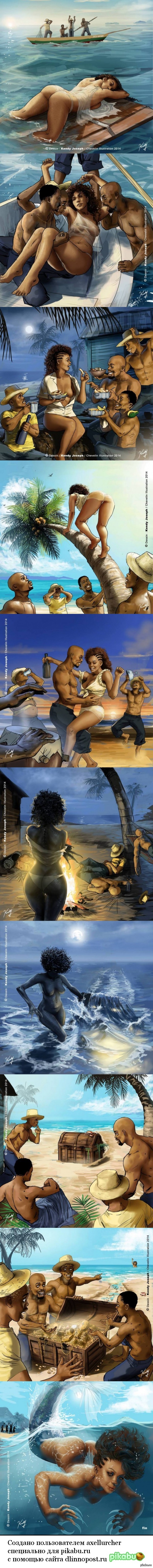 Mermaid in a new way - NSFW, Longpost, Mermaid, Presents, Black people