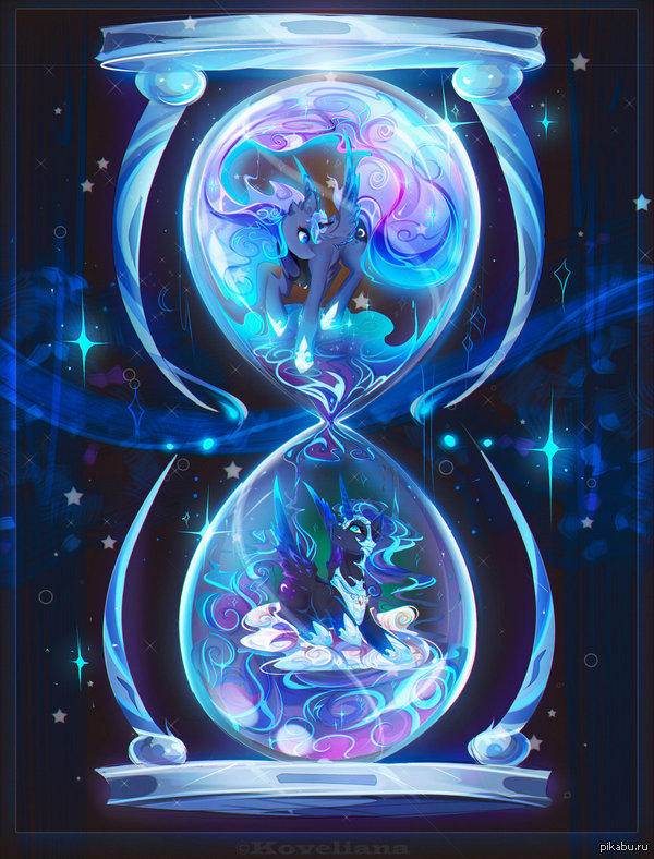 Night Hourglass - My, My little pony, Princess luna, Nightmare moon, Koveliana, Art