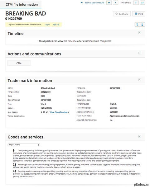 Sony зарегистрировала торговую марку Breaking Bad. И судя по всему - это видеоигра.
