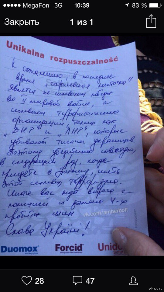 В Польше оставили на лобовом окне