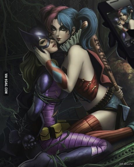 Batgirl  Harley Quinn  :3   9gag