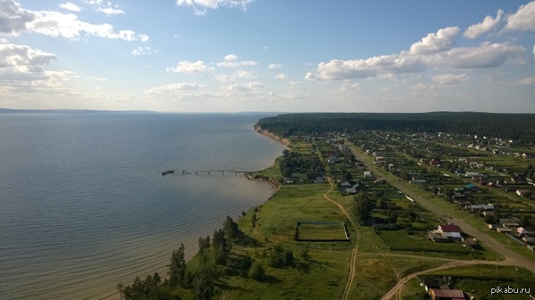 Volga from a height of 75 meters;) - My, Volga, View from above