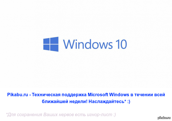 Windows 10 technical support on pikabu.ru