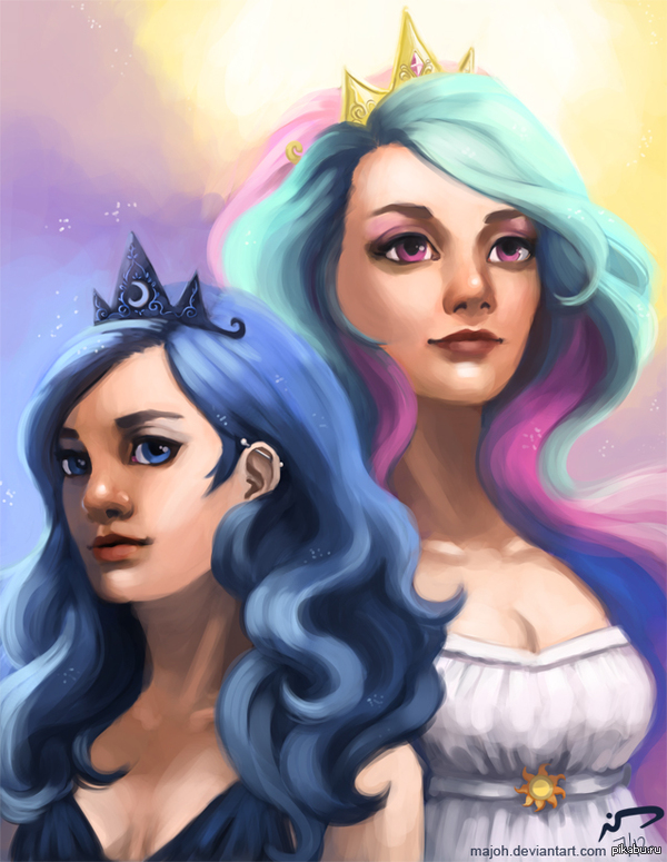 Celestia and Luna by Majoh