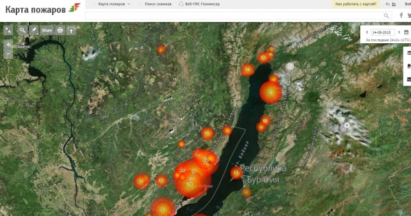 Карта пожаров красноярского края онлайн