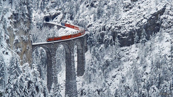 Bernina in the Alps - Travels, Alps, A train, Beautiful view