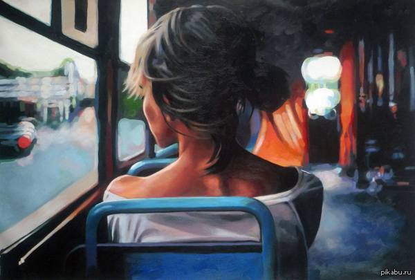Thomas Saliot, Oil Painting 'Bus Light' 