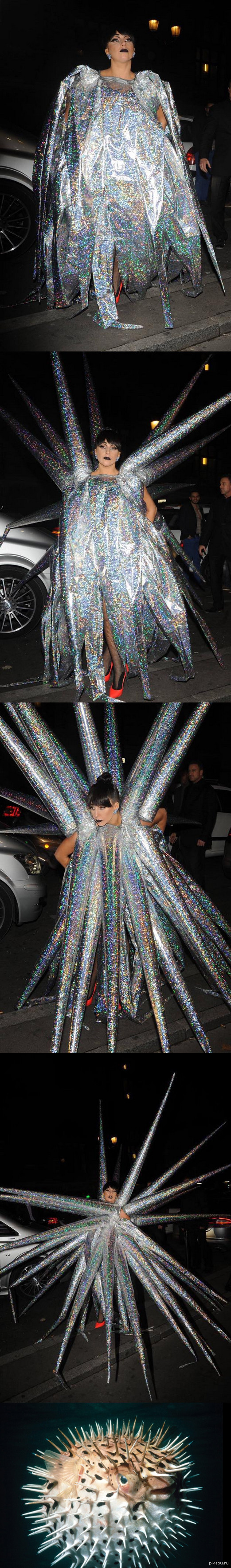 И Леди Гага превращается... Превращается... В рыбу шар