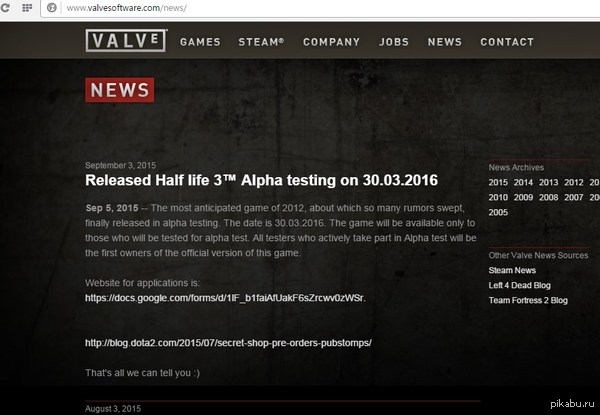  [VALVe ]    Half Life 3.       , , 5.09.2015  13:00   3 .     .