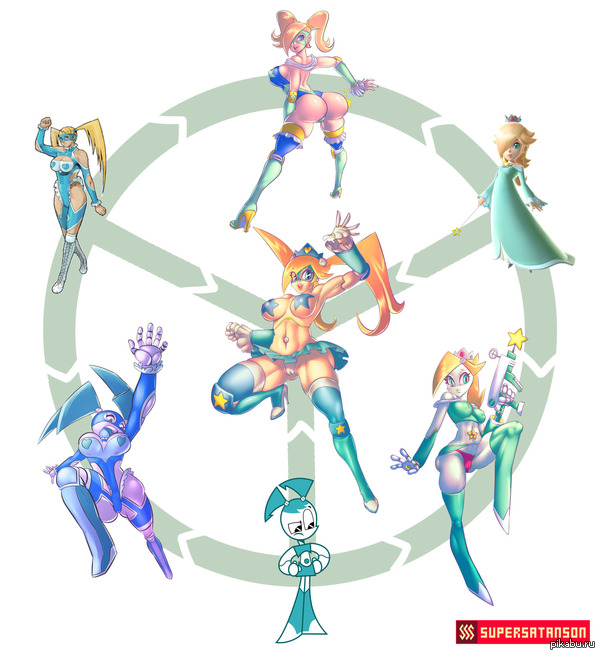 Rainbow Robot Rosa - NSFW, Supersatanson, Rosalina, Rainbow Mika, , Fusion, Mixture, Street fighter, Jenny Wakeman (Xj-9)