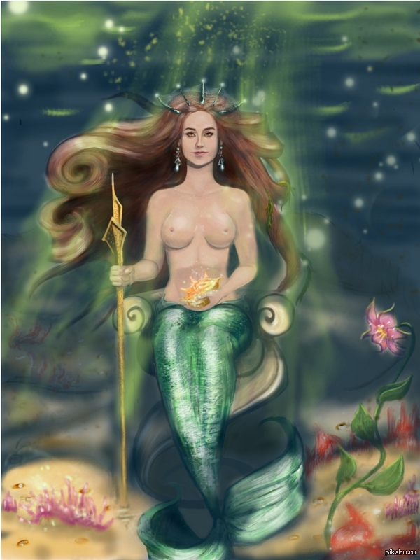 New work in fsh. Someday, in retirement, I will illustrate some kind fairy tale :) I hope) - NSFW, My, Drawing on a tablet, Mermaid, Art