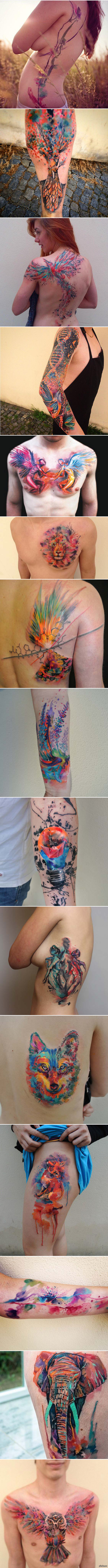 watercolor tattoo - NSFW, Tattoo, Funny, Peculiarly, Tags are clearly not mine, Not strawberry, Longpost