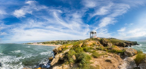 Shchelkinskaya rotunda - Rotunda, Schelkino, Shore, Панорама, My, Photo, Crimea