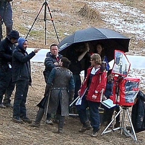 Кит Харингтон на съёмках в Белфасте.