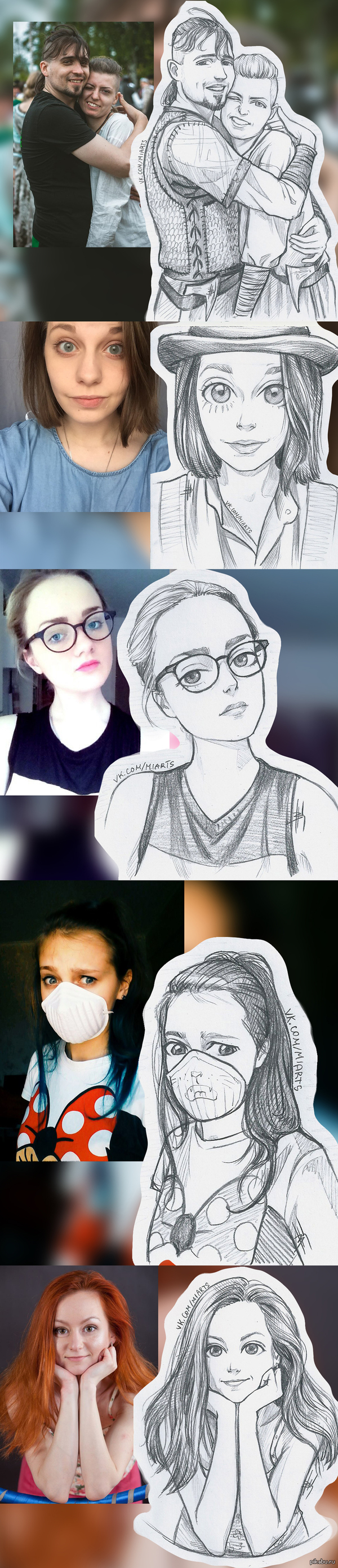 Новые скетчи по фото подписчиков
