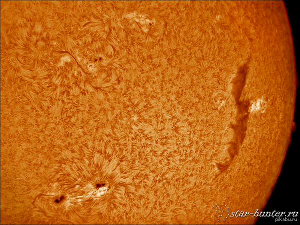    , 27  2015 , 13:27.  Celestron 102\660 + Coronado PST H-alpha,  Celestron NexStar 6\8SE,  ZWO 120 MC.  : , .