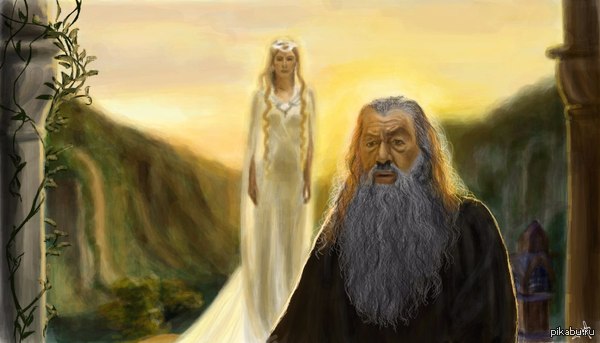 Арт. Гендальф и Галадриэль.