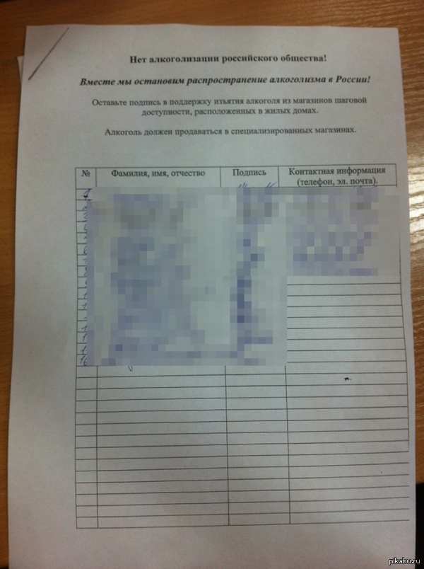 Как у нас собирают подписи в универе