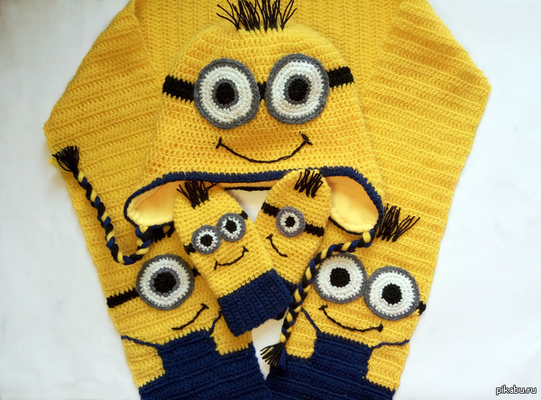 Шапочка, шарф и варежки - к зиме готовы!