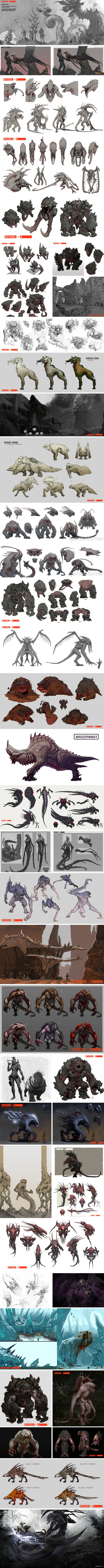  -  Evolve    : http://wartbook.ru/evolve-concept-art-pictures-artbook-monsters/