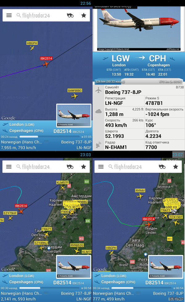 lightradar24    7700  D82514 / IBK2514 flightradar24    7700  D82514 / IBK2514  Norwegian      Boeing 737-8JP    . LN-NGF   (2015-11-02 22:56:26 )