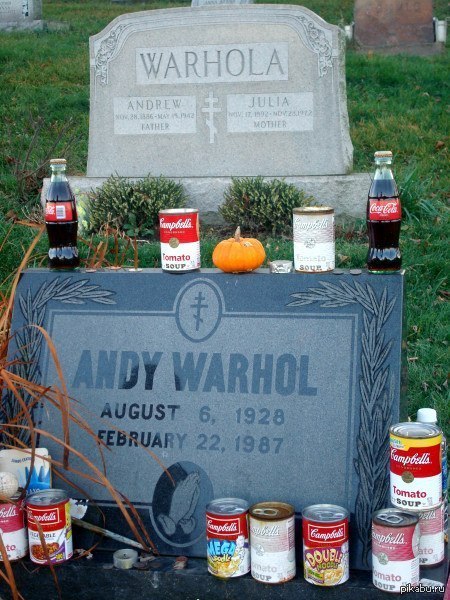 Tombstone of Andy Warhol's grave - Andy Warhol, Design, Headstone, Cemetery