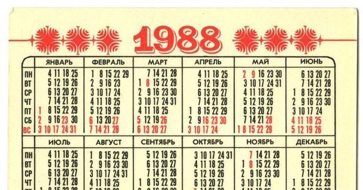 26 ноябрь день недели. Календарь 1988г по месяцам. Календарь 1988 года по месяцам. 1988 Год календарь на 1988 год. Производственный календарь 1988.