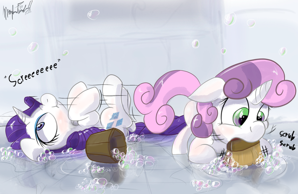   My Little Pony, Rarity, Sweetie belle, , Cleaning