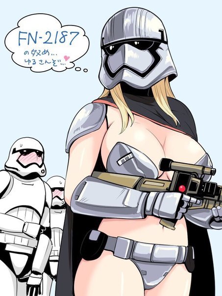 Japanese engineers modernized the female armor of attack aircraft, removing everything superfluous. (She still did not save from anything.) - NSFW, Star Wars, , Geek, Stormtrooper