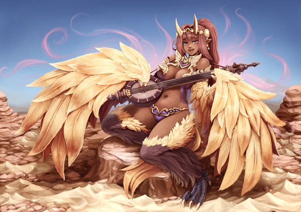 Gandharva (Monster Girl Encyclopedia) Barbariank, Monster Girl, Mge, , , Gandharva, Anime Art