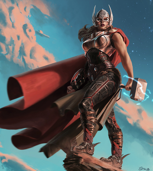 Jane Foster (Female Thor) - Marvel, Strong girl, Jane Foster, Thor, , Dustsplat, Art