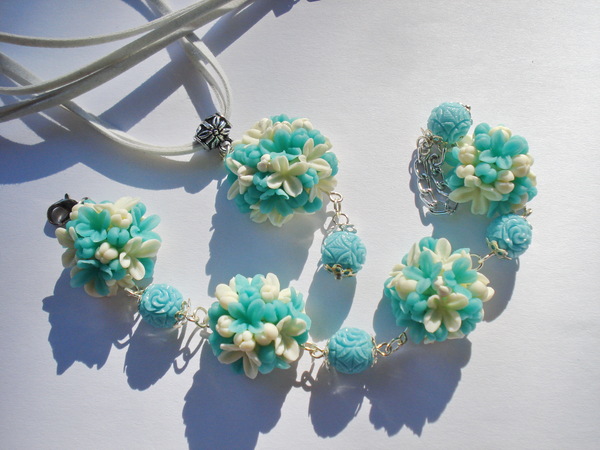 Цветочные украшения Браслет, Кулон, Украшения, Украшение, Бирюза, Подарки, Длиннопост