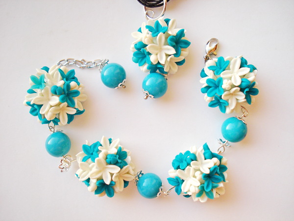 Цветочные украшения Браслет, Кулон, Украшения, Украшение, Бирюза, Подарки, Длиннопост
