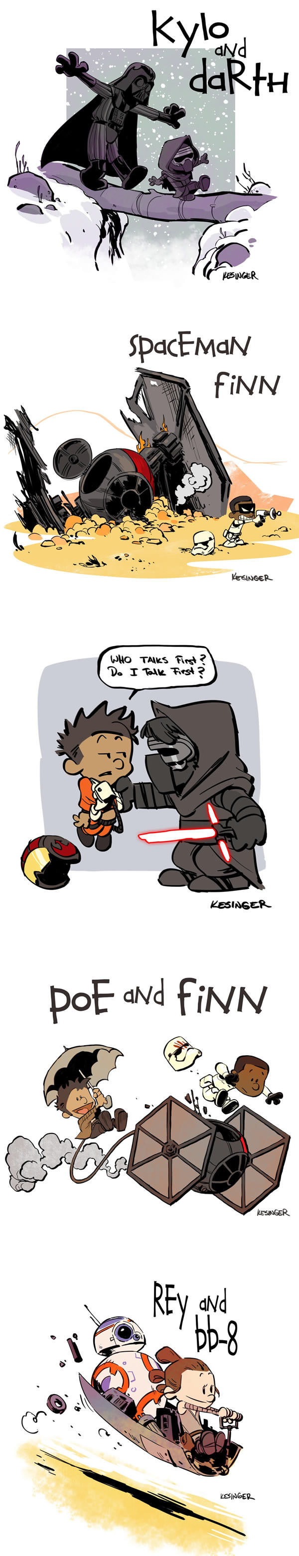 &quot;Star Wars&quot; Reimagined As &quot;Calvin And Hobbes&quot; Characters (By Brian Kesinger) ( )