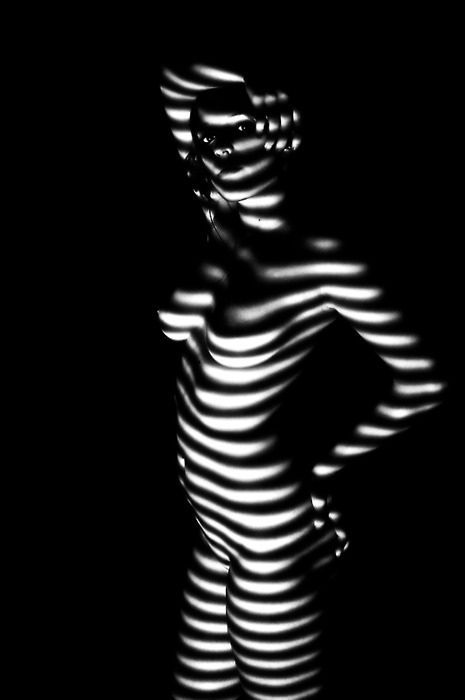 Lines and shadows - NSFW, Lines, Girls, Black and white, Photo, Shadow, Longpost