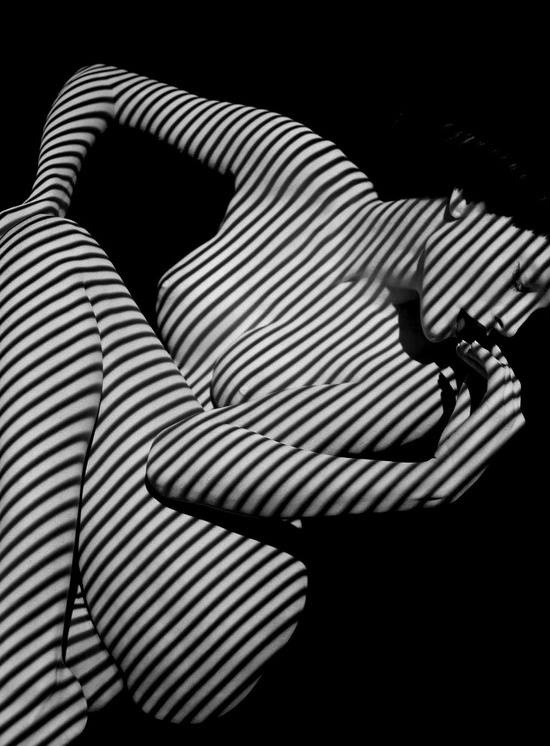 Lines and shadows - NSFW, Lines, Girls, Black and white, Photo, Shadow, Longpost