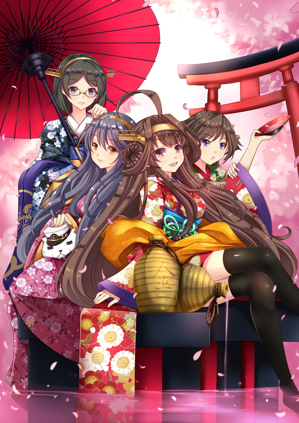 Anime art Anime Art, , Kongou Sisters, Kirishima, Haruna, Kongou, Hiei, , Kantai Collection