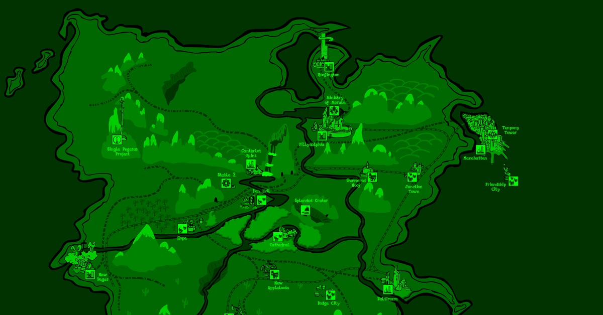 Карта мира FoE., My Little Pony, Fallout: Equestria, Карты.