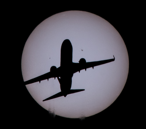 Mercury transit + plane - Mercury, Photo, Telescope