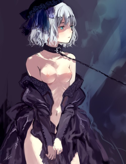 Collar - NSFW, Anime, Girls, Collar, Boobs, Drawing, Anime art, Anime original