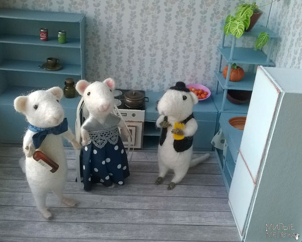 Домик для мышек. Мышь, Валяшки, Миниатюра, Творчество, Ручная работа, Милота, Барнаул, Длиннопост
