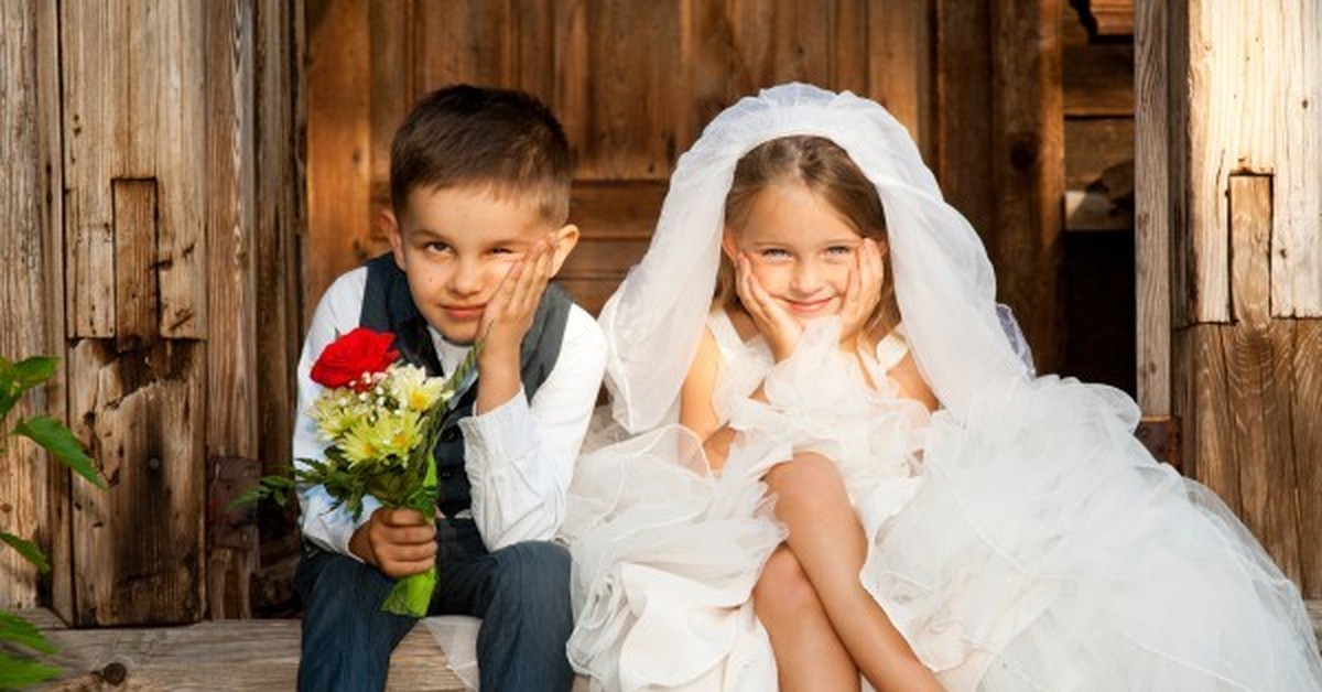 Когда будут дети замуж. Ранние браки. Дети в свадебных нарядах. Дети жених и невеста. Свадьба подростков.