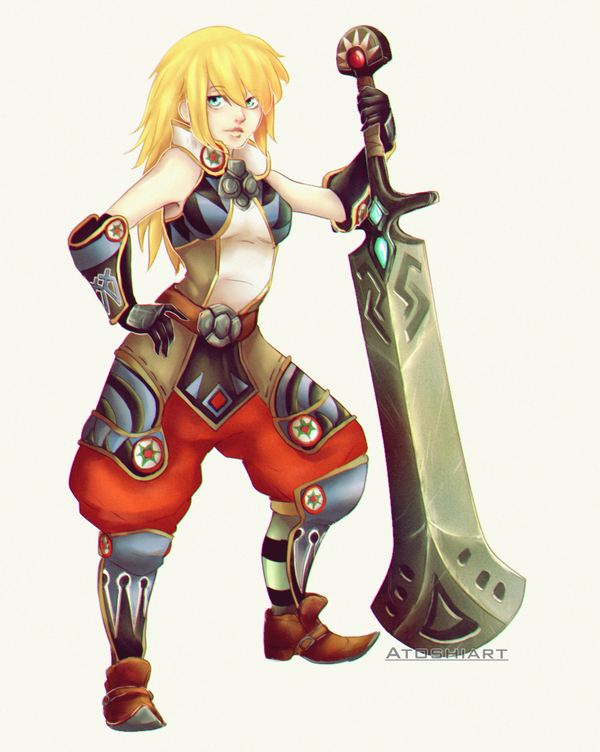 Правило 63 (смена пола) к воину из Dragon nest.